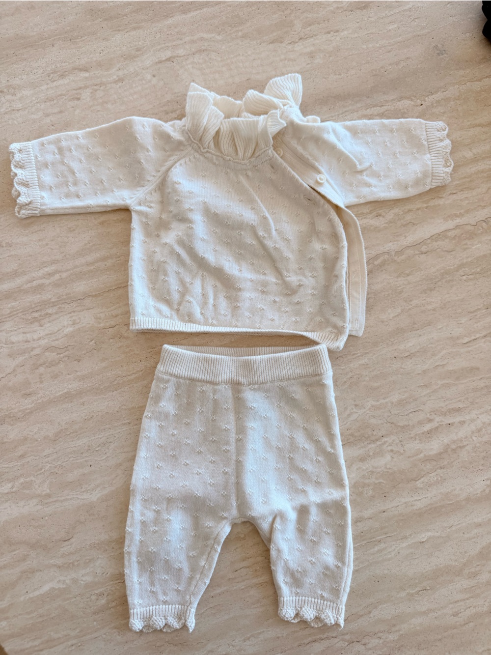 H&M Cream Knit Baby Sweater and Leggings Set